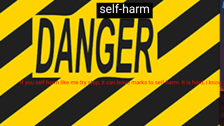 I self harm, but i TRY to stop :(  