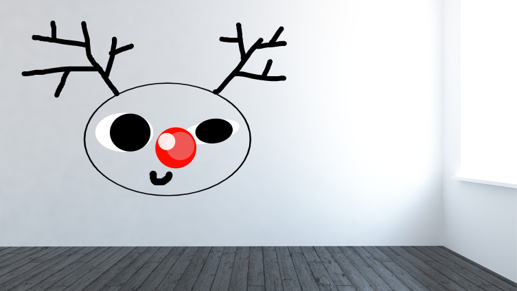 very silly wall reindeer