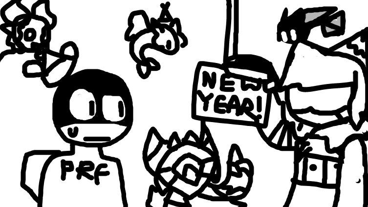 New year!!!! Featuring some characters I've drawn...