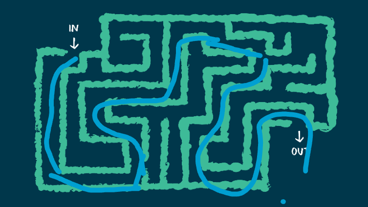 Completed maze