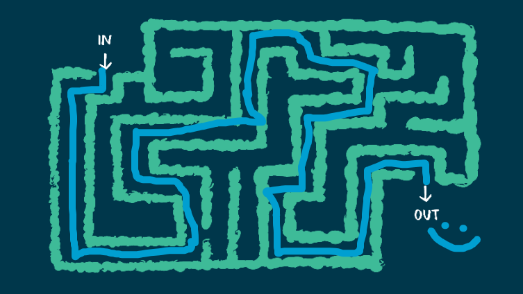 Completed Maze! Pretend this is u making ur way our of the sadness!