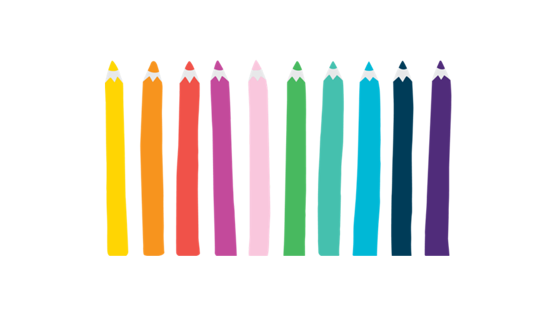Illustration of colouring pencils